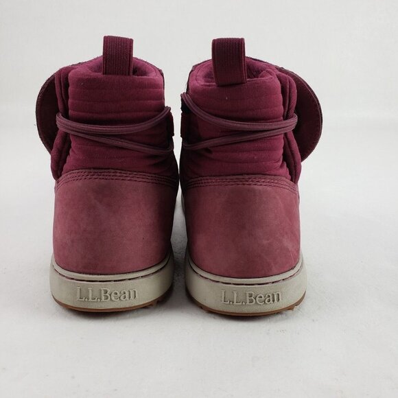 LL Bean Mountainside Toggle Boots Womens 10 Red Nubuck Leather Ankle Pull On - Picture 8 of 13